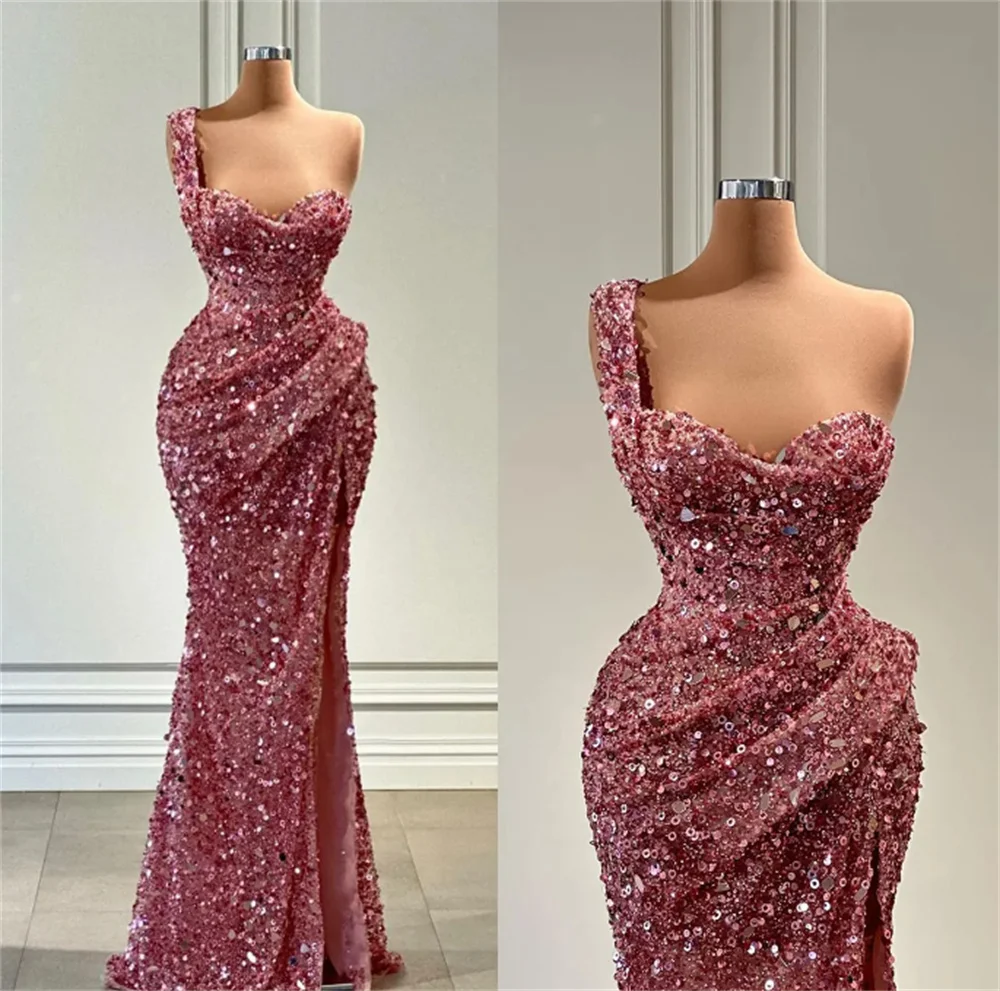 Romantic Sequins Mermaid Prom Dresses One Shoulder Side Split Backless Zipper Party Dresses Vestidos De Fiesta Elegantes 2024
Romantic Sequins Mermaid Prom Dresses One Shoulder Side Split Backless Zipper Party Dresses Vestidos De Fiesta Elegantes 2024