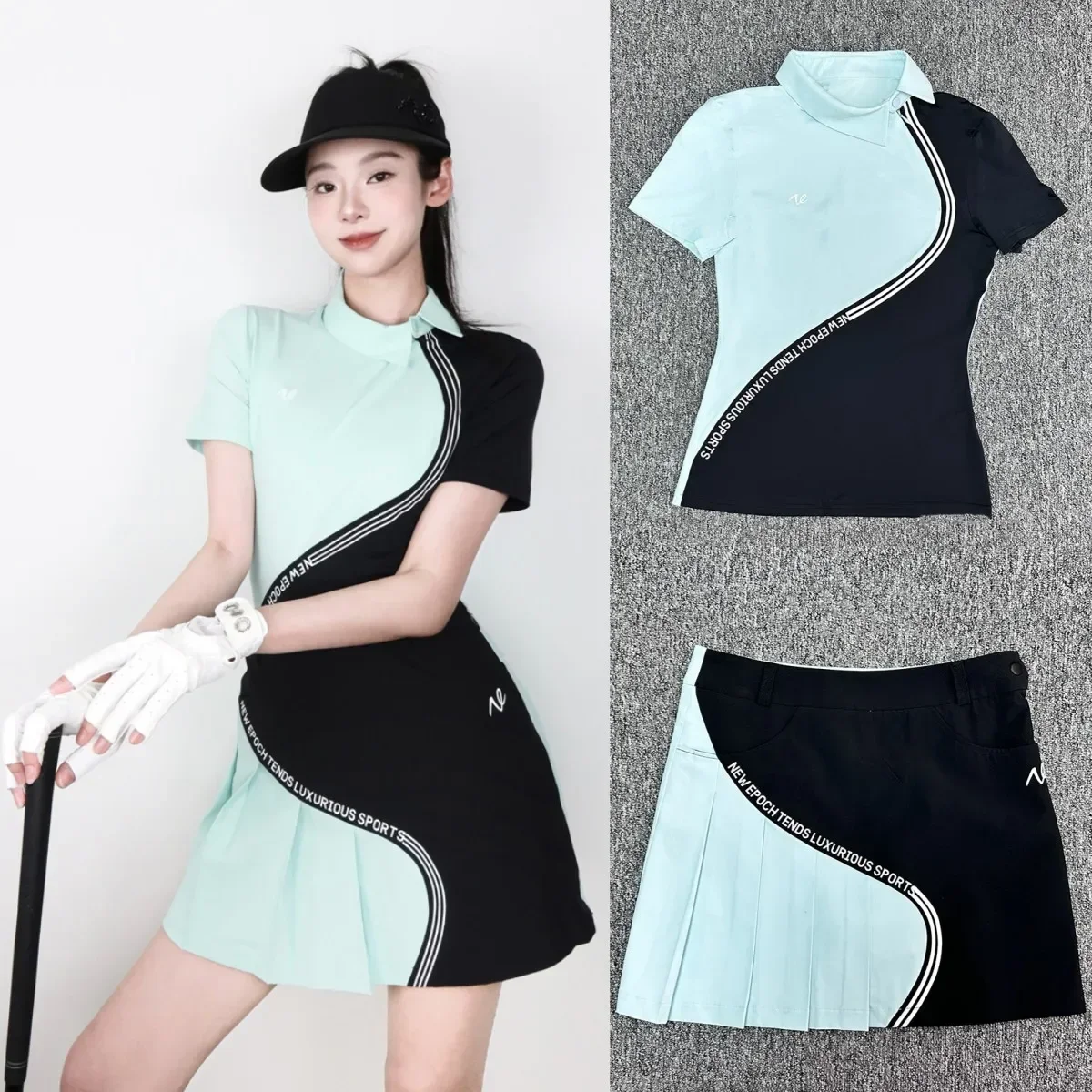 Women's Golf Apparel Women’s Quick Drying Short Sleeve Breathable Slim Fit Sports Top Shirt and Skirt Pants Set
Women's Golf Apparel Women’s Quick Drying Short Sleeve Breathable Slim Fit Sports Top Shirt and Skirt Pants Set