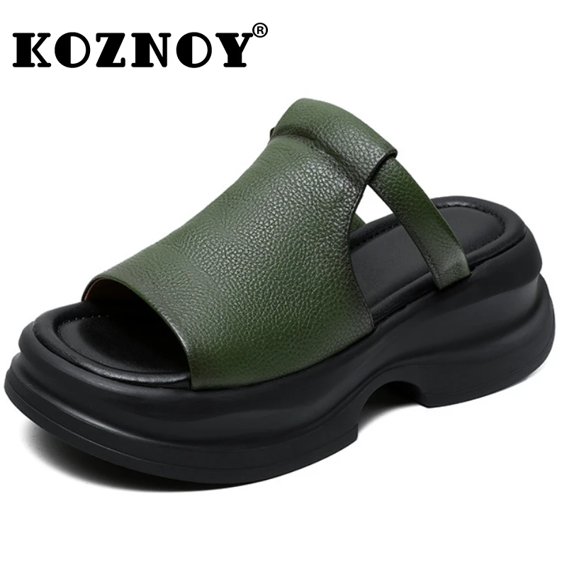 Женские сандалии из натуральной бычьей кожи, без застежки, с открытым носком 
Женские сандалии из натуральной бычьей кожи, без застежки, с открытым носком