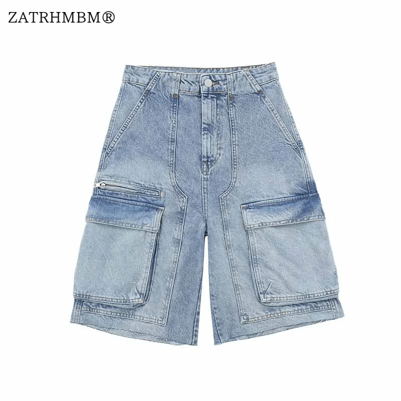 ZATRHMBM Women 2023 Summer Fashion Cargo Casual Denim Shorts Vintage Side Pockets Zip Fly High Waist Female Short Pants Mujer
ZATRHMBM Women 2023 Summer Fashion Cargo Casual Denim Shorts Vintage Side Pockets Zip Fly High Waist Female Short Pants Mujer