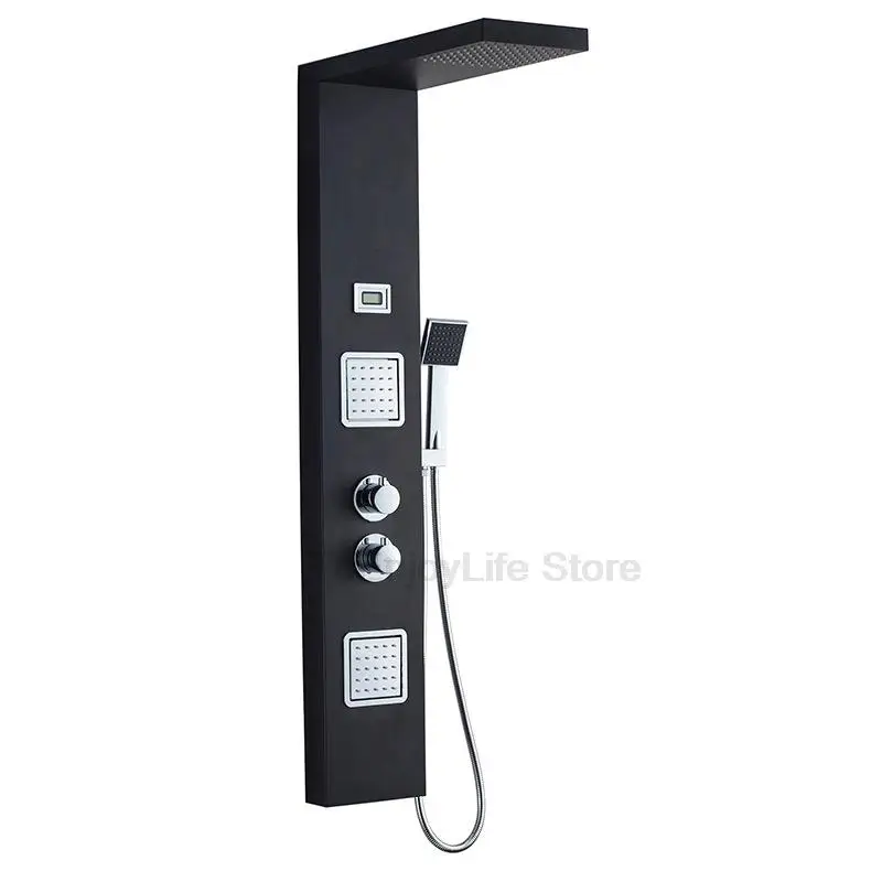 Free shipping LED Rainfall Waterfall Shower Panel Tower System Temperature Display Bathroom Shower System
Free shipping LED Rainfall Waterfall Shower Panel Tower System Temperature Display Bathroom Shower System