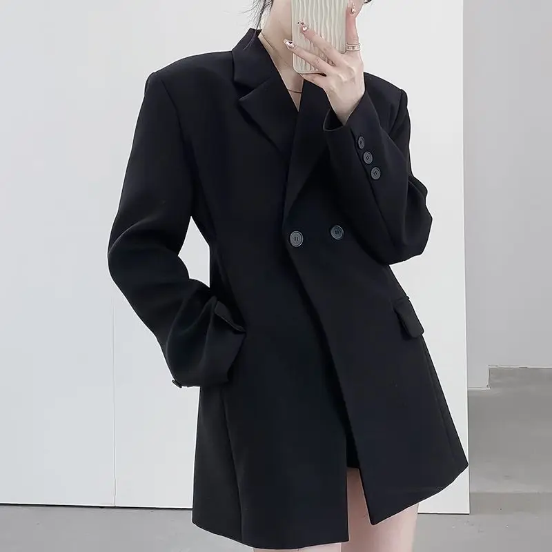 

UNXX 2024 Spring New Slimming Waist Black Suit Jacket Women Design Sense Niche Casual Small Suit Top Trend High Quality Fashion