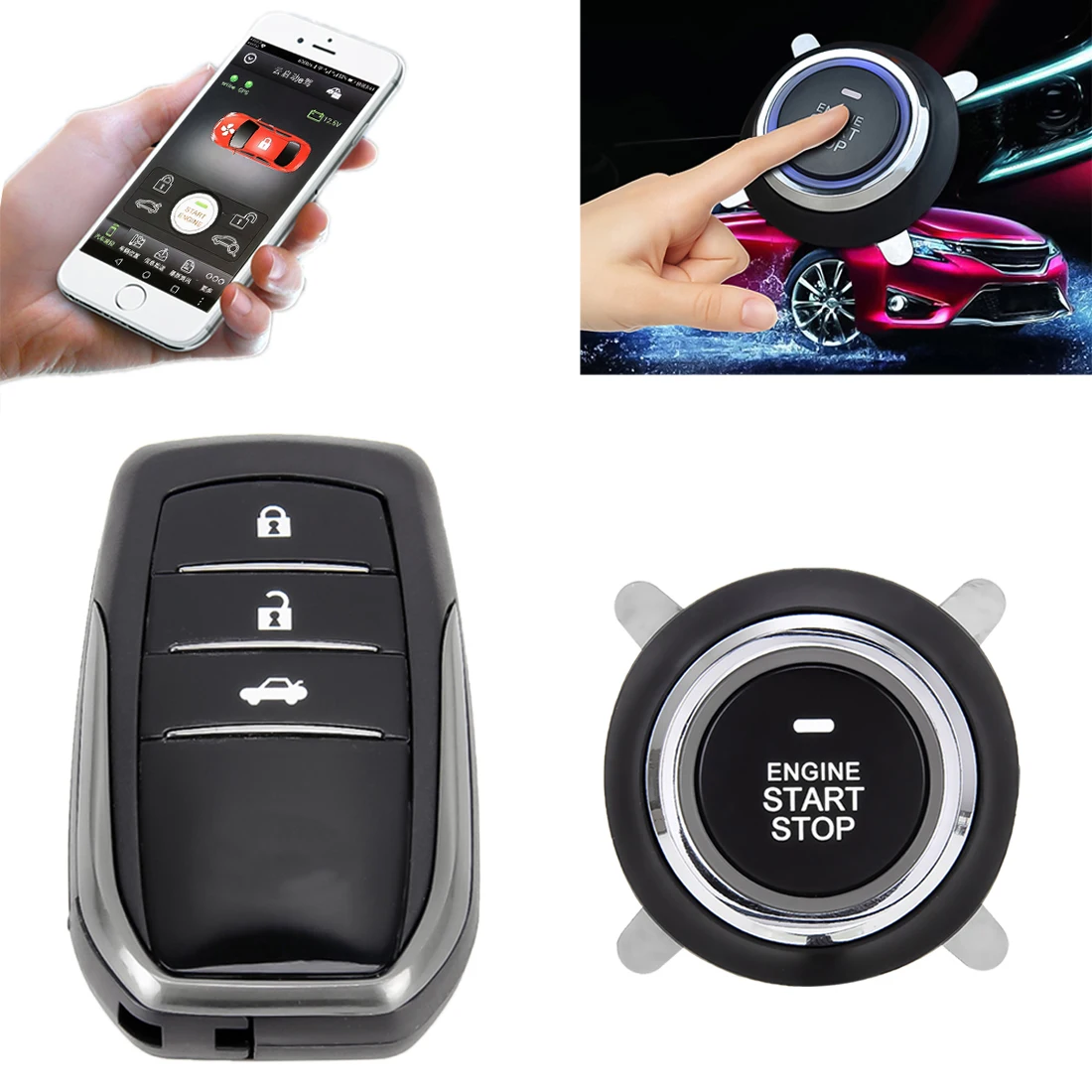 RFID Smart Keyless Car Switch Car Engine Start Stop Switch Car Push Start Switch for Toyota, Link with Cellphone
RFID Smart Keyless Car Switch Car Engine Start Stop Switch Car Push Start Switch for Toyota, Link with Cellphone