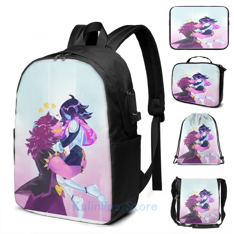 Забавный рюкзак Deltarune с графическим принтом и USB-зарядкой, мужские школьные сумки, женская сумка, дорожная сумка для ноутбука