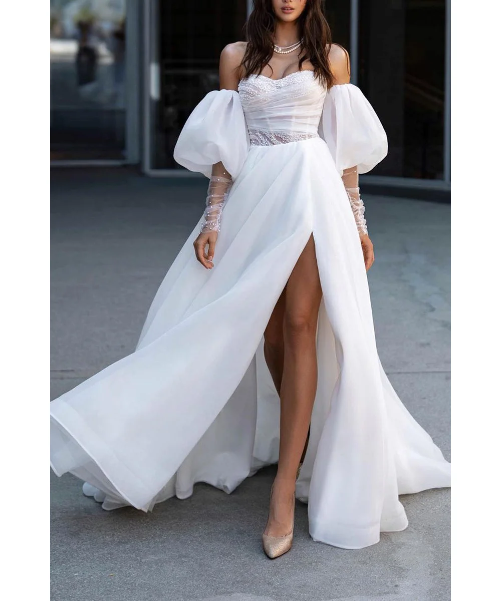 KOYOUN Elegant A-line Wedding Dress Sweetheart Gelinlik with Removable Sleeves 2024 Luxury Beaded Organza Bridal Party Dress
KOYOUN Elegant A-line Wedding Dress Sweetheart Gelinlik with Removable Sleeves 2024 Luxury Beaded Organza Bridal Party Dress