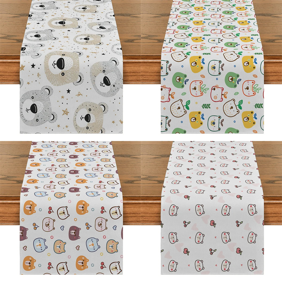 

Cute Cartoon Bear Table Flag Panda Koala Tables Runners Bee Home Kitchen Living Room Holiday Party Table Runner For Table Decor