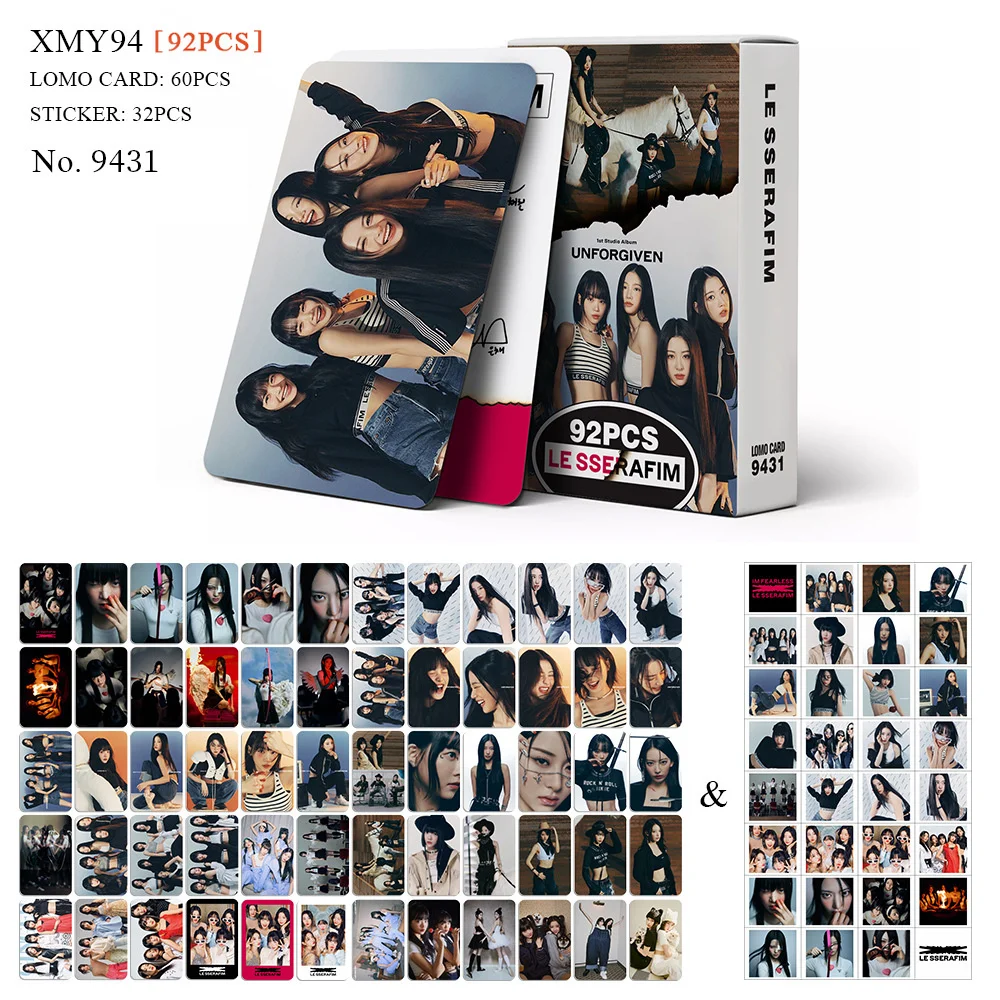 KPOP LE SSERAFIM Album UNFORGIVEN 60pcs Boxed Non Repetitive LOMO Cards 32pcs Stickers SAKURA CHAEWON KUZUHA YunJin Fans Gifts
KPOP LE SSERAFIM Album UNFORGIVEN 60pcs Boxed Non Repetitive LOMO Cards 32pcs Stickers SAKURA CHAEWON KUZUHA YunJin Fans Gifts