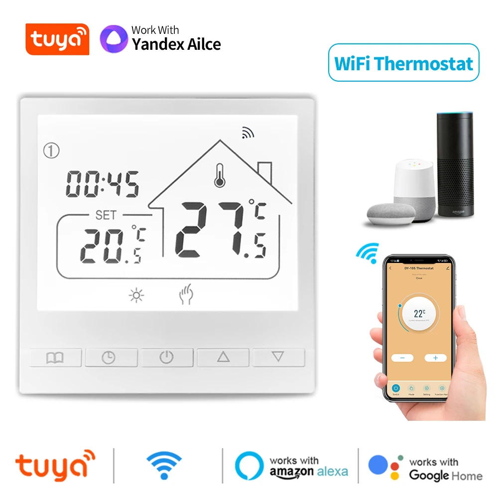 

Tuya Smart WIFI Room Thermostat Water/Gas Boiler Electric Floor Water Heating Temperature Controller Google Alexa Yandex Alice