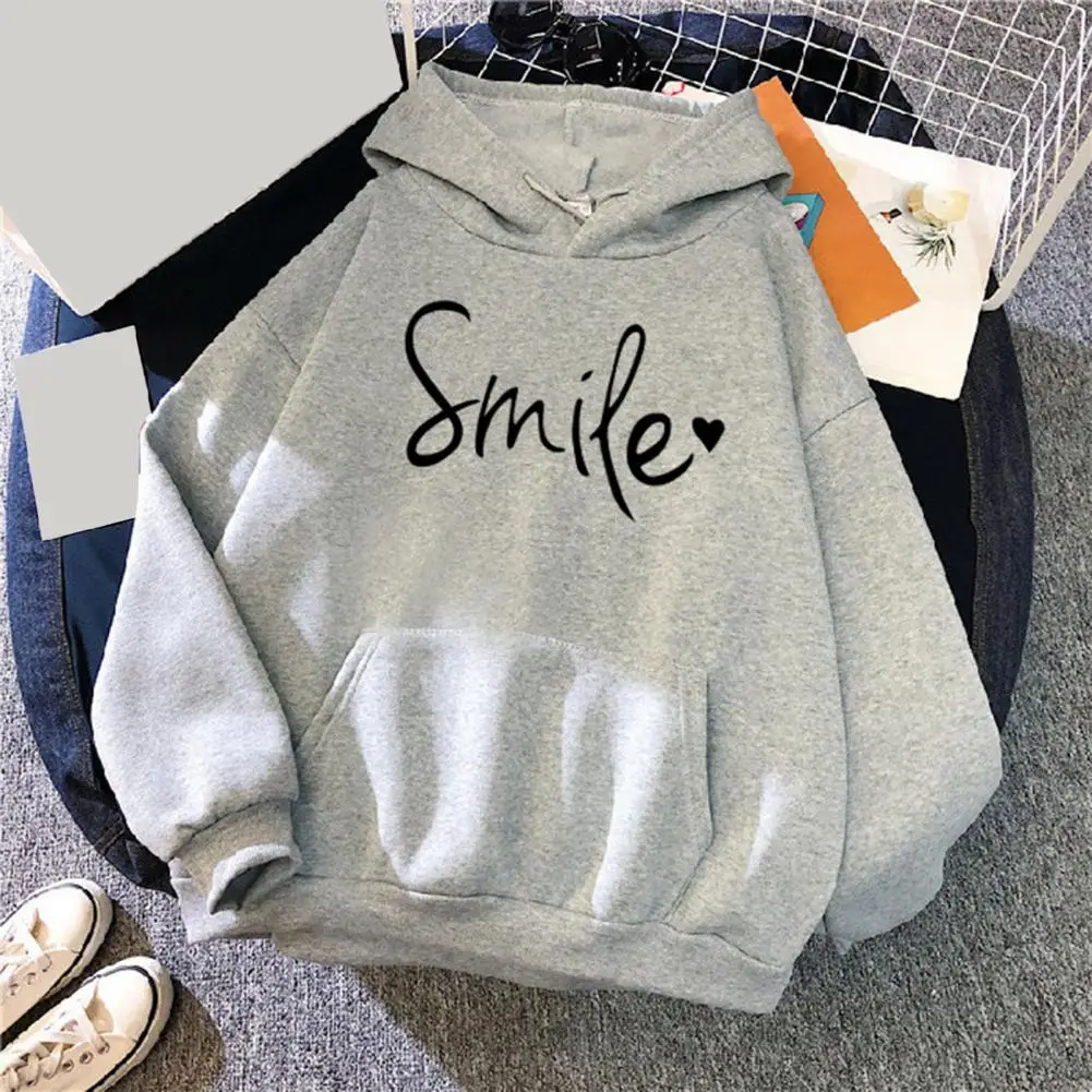 

Women's Lettered Loose Sweater Stylish Long Sleeve Soft Texture Warm Trendy Hoodie For Autumn Winter