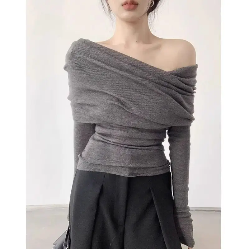 Women's New Autumn Fashion High Grade Sweater Off Shoulder French Collar Perfect Knitted Top
Women's New Autumn Fashion High Grade Sweater Off Shoulder French Collar Perfect Knitted Top