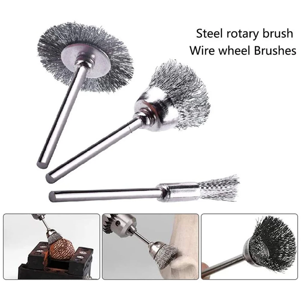 Wire Wheel Cup Brush Set, Dremel Crimped Stainless Steel Die Grinder Polishing Dremel Tool, 15 Pcs, 60Pcs
Wire Wheel Cup Brush Set, Dremel Crimped Stainless Steel Die Grinder Polishing Dremel Tool, 15 Pcs, 60Pcs