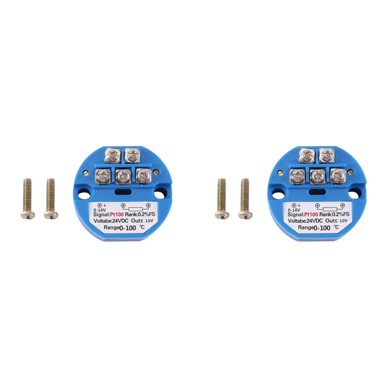 2X PT100 Type To 0-10V 0-100 Degree RTD Input 0-10 A Output DC24V Thermal Resistance Temperature Transmitter
2X PT100 Type To 0-10V 0-100 Degree RTD Input 0-10 A Output DC24V Thermal Resistance Temperature Transmitter