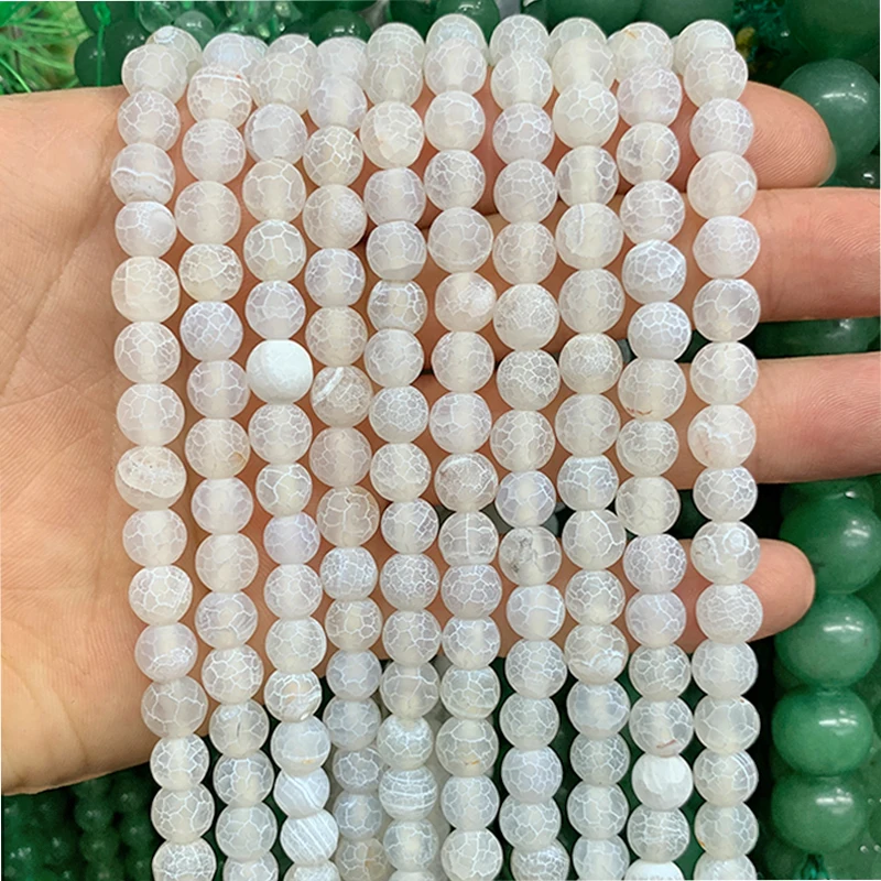 Frost Crab Cracked White Agates Handmade Round Beads For Jewelry Making DIY Charm Accessories Earrings Bracelet 15" Wholesale
Frost Crab Cracked White Agates Handmade Round Beads For Jewelry Making DIY Charm Accessories Earrings Bracelet 15" Wholesale