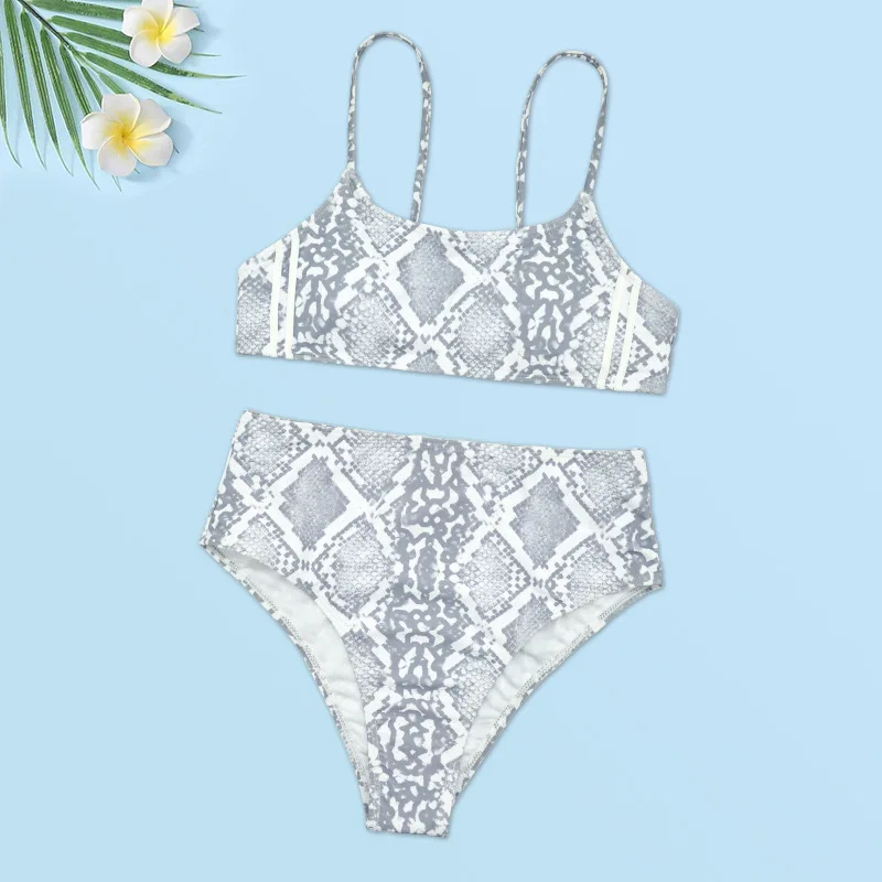 new dynamic fashion snake skin printing bra split Bikini sets Swimsuit 2022 2 piece womens |
