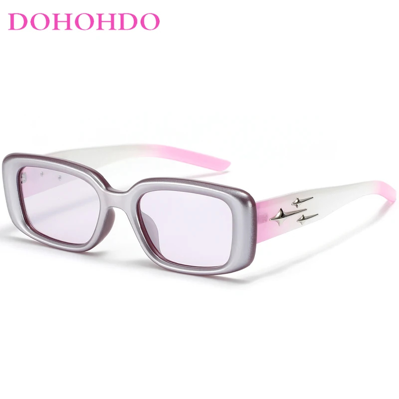 

DOHOHDO Rectangle Sunglasses Men Vintage Punk Gradient Small Square Eyewear Women Luxury Brand Shades UV400 Sun Glasses Очки Y2k