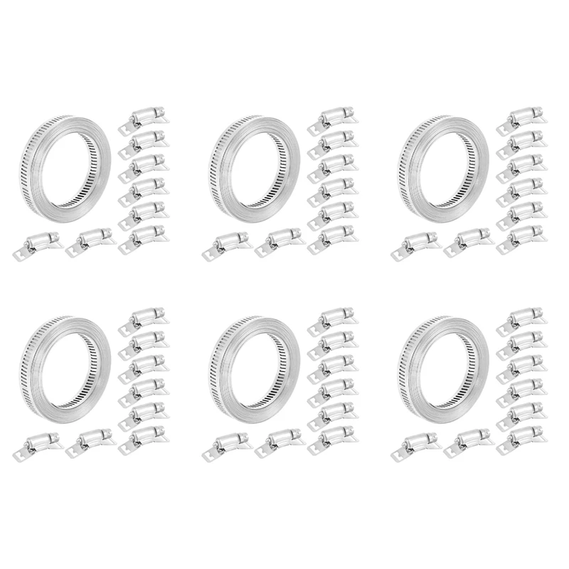 6X 304 Stainless Steel Worm Clamp Hose Clamp Strap With Fasteners Adjustable DIY Pipe Hose Clamp Ducting Clamp 11.5 Feet
6X 304 Stainless Steel Worm Clamp Hose Clamp Strap With Fasteners Adjustable DIY Pipe Hose Clamp Ducting Clamp 11.5 Feet