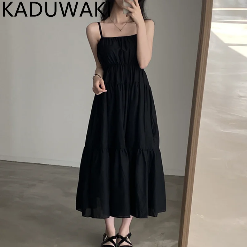 Korean Solid Slim Waist Robe Women Summer Sleeveless Dresses Chic Sexy Slim Bodycon Dress Long Backless Vestidos All Match
Korean Solid Slim Waist Robe Women Summer Sleeveless Dresses Chic Sexy Slim Bodycon Dress Long Backless Vestidos All Match