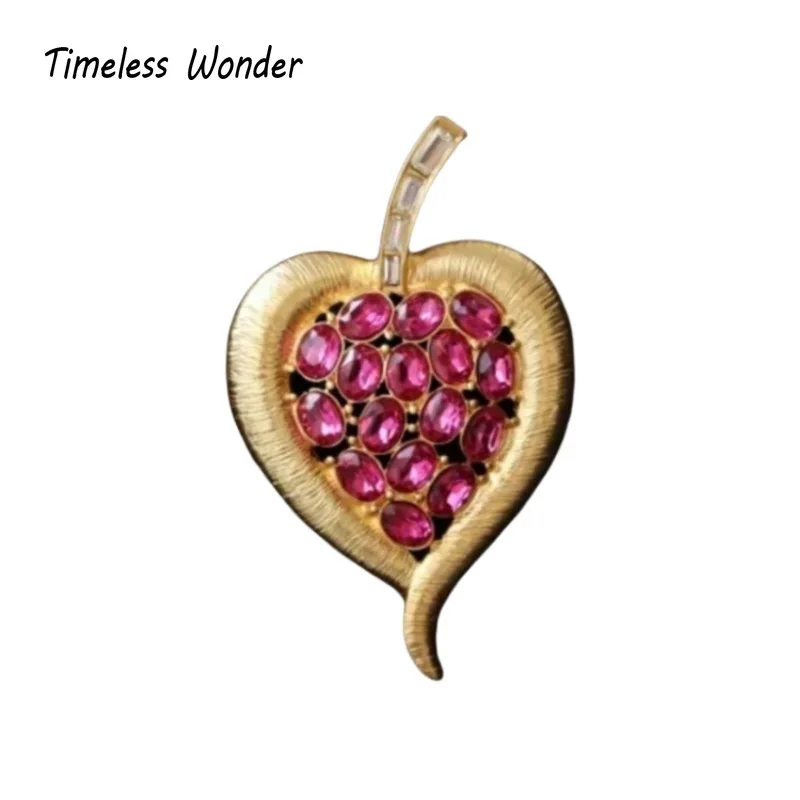 

Timeless Wonder Fancy Zircon Geo Heart Brooch Pins for Women Designer Jewelry Runway Top Medieval Gift Rare Broches Cute 4258