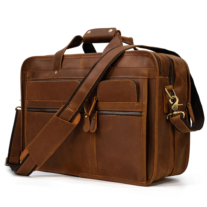 45 cm Multifunction Briefcase Leather Men Brand Luxury Famous Designer Business Handbag Notebook Laptop 17" Portfolio Bag
45 cm Multifunction Briefcase Leather Men Brand Luxury Famous Designer Business Handbag Notebook Laptop 17" Portfolio Bag