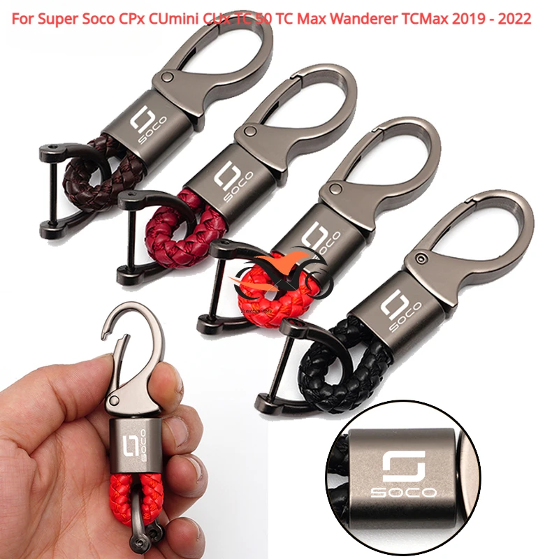 

For Super Soco CPx CUmini CUx TC 50 TC Max Wanderer TCMax 2019 - 2022 Motorcycle Accessories Braided Rope Keyring Metal Keychian