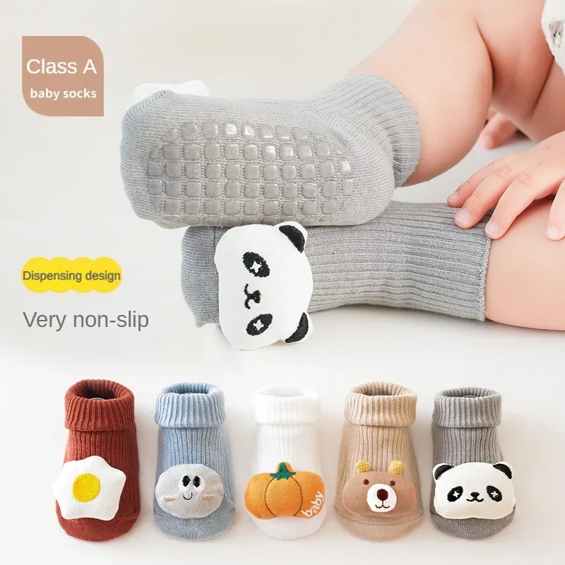 

New Baby Newborn Non-slip Anti Skid Socks Children Floor Footwear Girl Boy Cute Sock Babe Cotton Walke Kid Floor Toddler Shoe