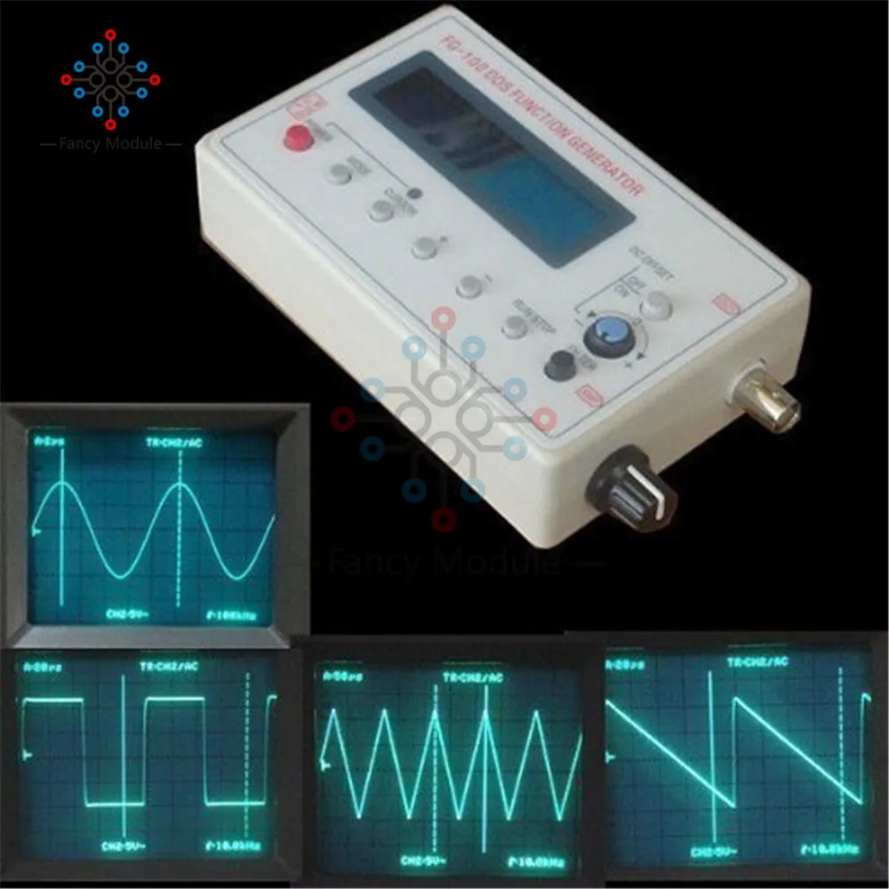 

FG-100 DDS Function Signal Generator Frequency Counter 1Hz - 500KHz Signal Source Sine Square Triangle Sawtooth Waveform Module