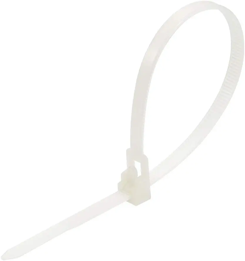 

Tcenofoxy Reusable Cable Ties 200mmx4.8mm Adjustable Nylon Zip Ties Wraps White 100pcs