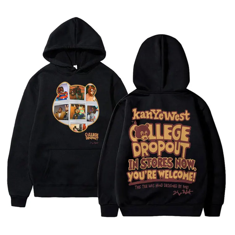 

Vintage Rapper Kanye West The College Dropout Graphics Hoodie Male Hip Hop Eu Size Sweatshirt Men Fleece Casual Hoody Pullover