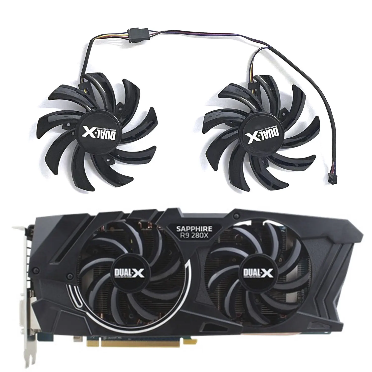 

New GPU Fan 85MM 4PIN FDC10H12S9-C FD7010H12S for Sapphire R9 270 280X HD7870 HD7950 HD6850 Graphics Cooling