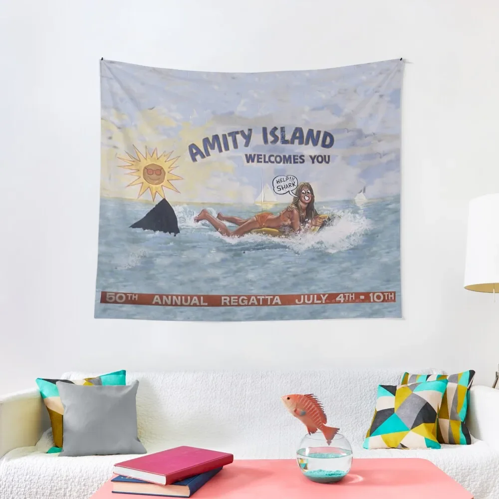 

Welcome To Amity Island Tapestry Room Decor Things To The Room Funny Custom Tapestry