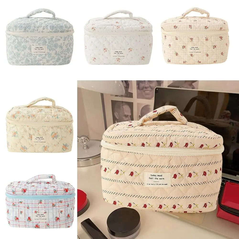 Large Capacity Makeup Bag Cute Quilted Cotton Cloth Zipper Travel Handbags Small Floral Cosmetic Bag Women
Large Capacity Makeup Bag Cute Quilted Cotton Cloth Zipper Travel Handbags Small Floral Cosmetic Bag Women