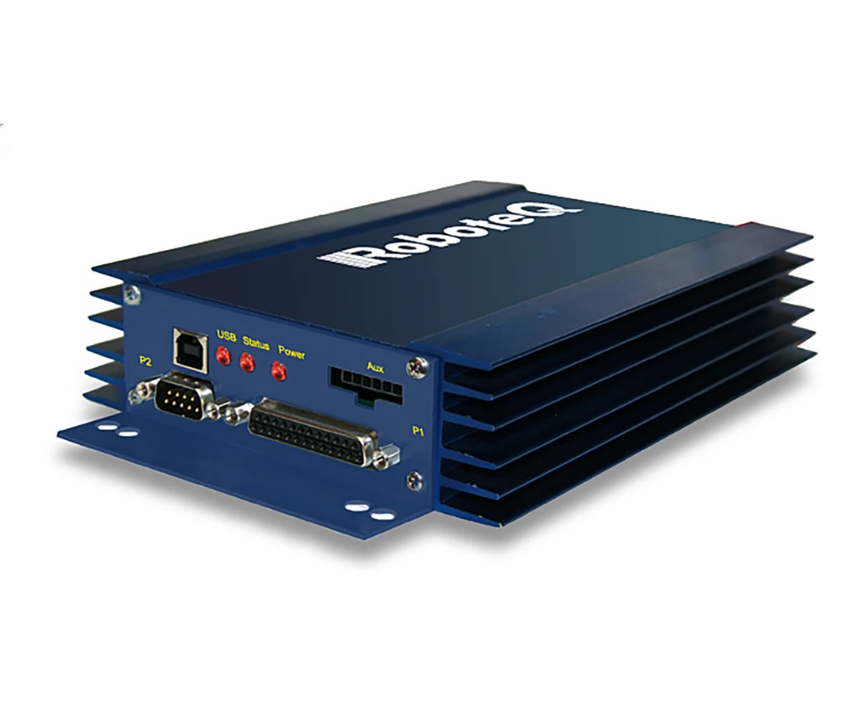 Plutools Brushed DC Motor Controller, Dual Channel, 2 x 150A, 60V, USB, CAN, 8 Dig/Ana IO, Heatsink enclosure
Plutools Brushed DC Motor Controller, Dual Channel, 2 x 150A, 60V, USB, CAN, 8 Dig/Ana IO, Heatsink enclosure
