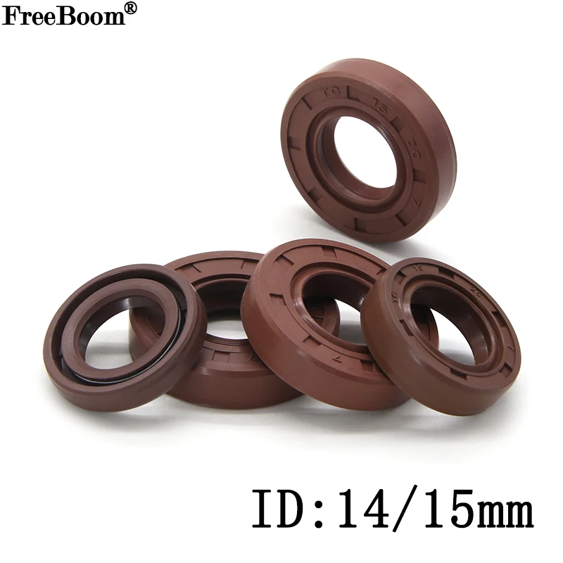 

2/5pcs ID 14/15mm FKM Oil Seal TC-14/15x22/24/25/27/28/30/35/40/42x5/7/8/10mm FluorineDouble Lip Oil Seals