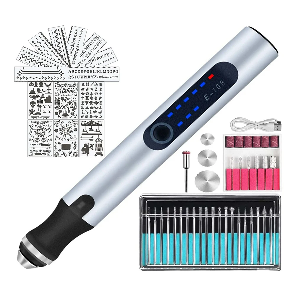 

Engraving Pen Kit Electric USB Rechargeable Engraver Cordless Carve Tool for Etching Carving Customizing DIY and Crafts