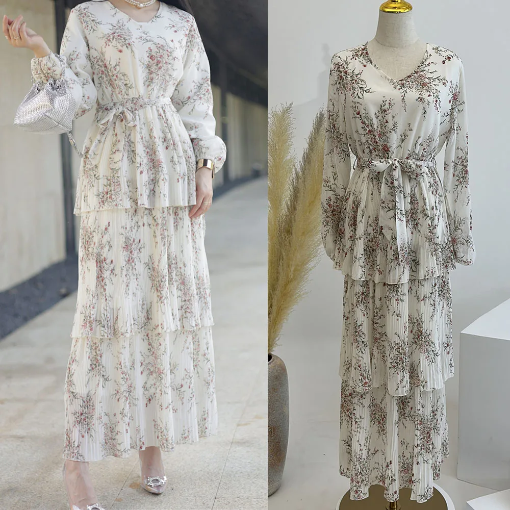 Eid Muslim Women Floral Print Muslim Dress Middle East Ruffle Tiered Dresses Ramadan Abayas Caftan Kaftan Elegant Vestidos
Eid Muslim Women Floral Print Muslim Dress Middle East Ruffle Tiered Dresses Ramadan Abayas Caftan Kaftan Elegant Vestidos