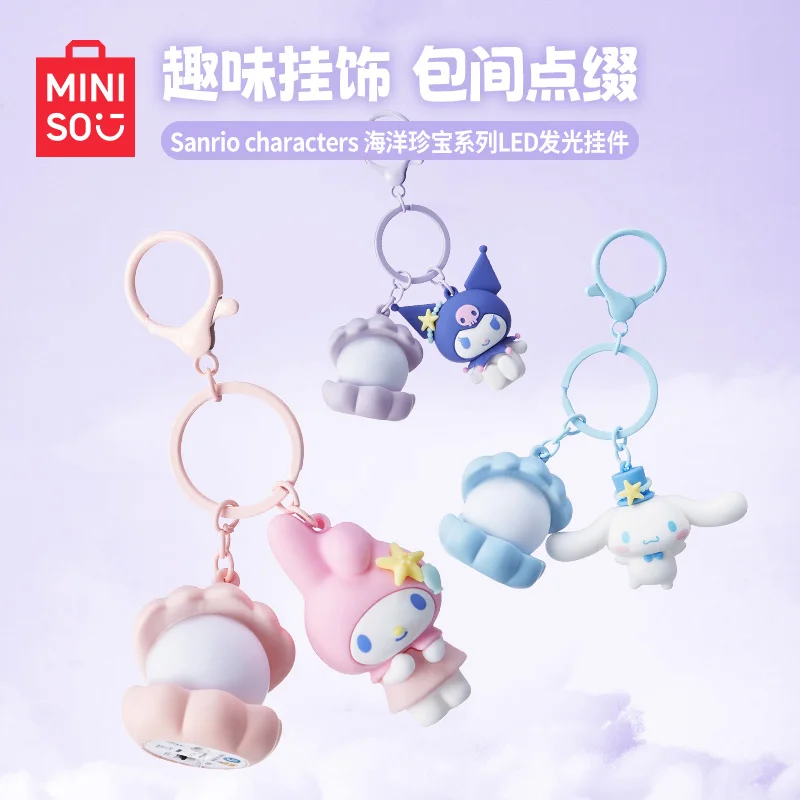 

Kawaii My Melody Kuromi Cinnamoroll Ocean Treasure Series Led Luminous Backpack Pendant Anime Sanrio Girly Heart Cute Keychain