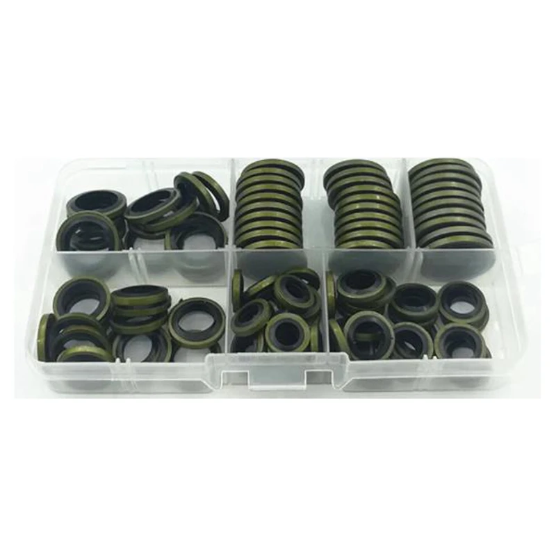 ABHU 100Pcs Bonded Washer Metal Rubber Oil Drain Plug Gasket Fit Combined Washer Sealing Ring Assortment Kits
ABHU 100Pcs Bonded Washer Metal Rubber Oil Drain Plug Gasket Fit Combined Washer Sealing Ring Assortment Kits