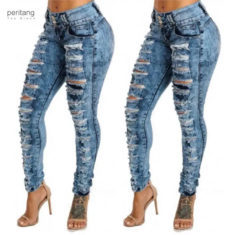 

Fashion Womens Destroyed Ripped Distressed Slim Denim Jeans Boyfriend Jeans Sexy Hole Pencil Trousers New