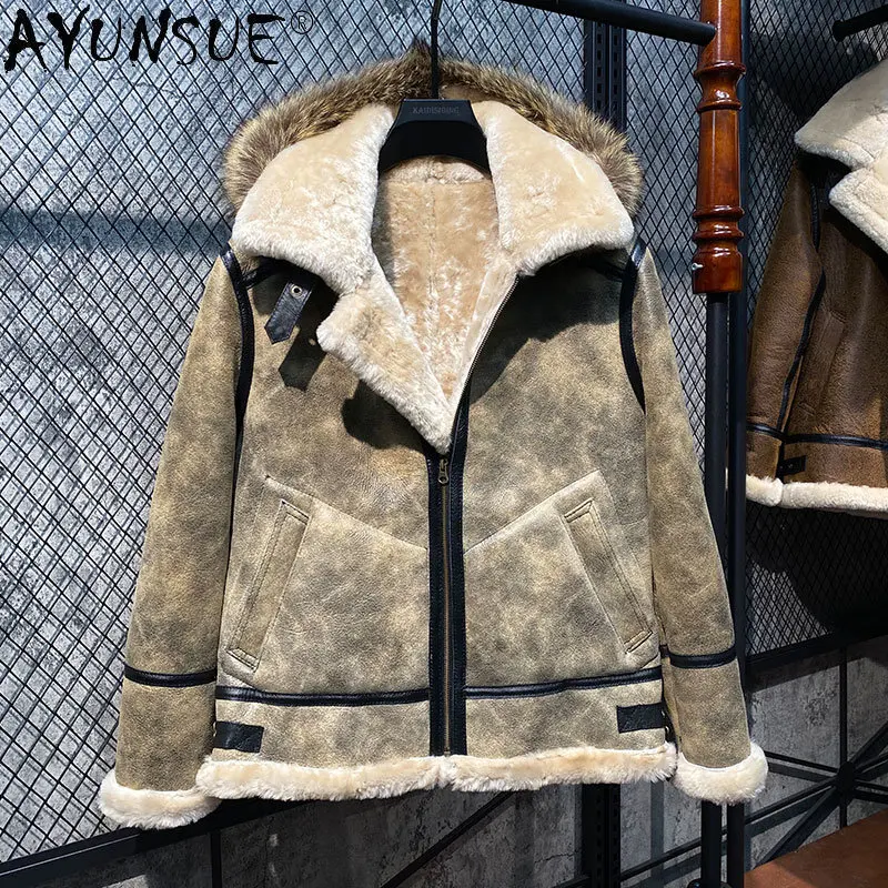 AYUNSUE Original Sheepskin Real Fur Coat Men Genuine Leather Jacket Men's Flight Suit Natural Fur Jacket Male De Cuero Genuino F
AYUNSUE Original Sheepskin Real Fur Coat Men Genuine Leather Jacket Men's Flight Suit Natural Fur Jacket Male De Cuero Genuino F