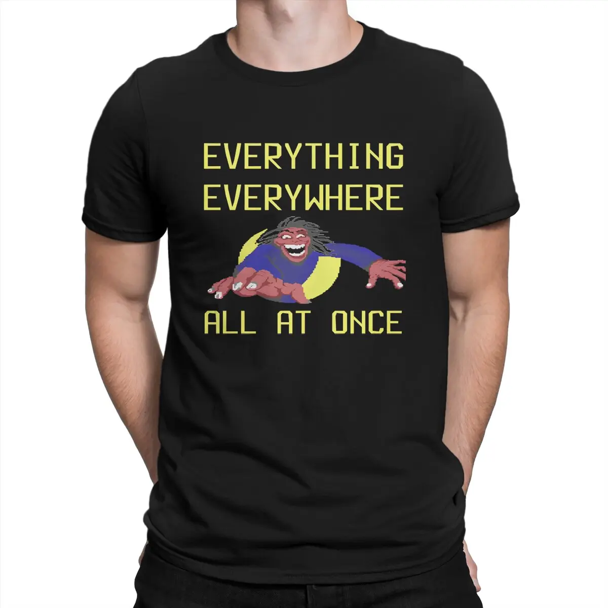 

Men Funny T Shirts E-Everything Everywhere All At Once Movie 100% Cotton Clothing Vintage Short Sleeve Crewneck Tee Shirt