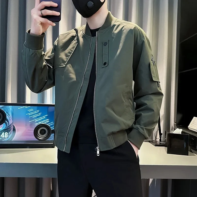 New Spring and Autumn Fashion Solid Color Advanced Sense Trendy and Handsome Work Jacket Casual Versatile Men's Baseball Jersey
New Spring and Autumn Fashion Solid Color Advanced Sense Trendy and Handsome Work Jacket Casual Versatile Men's Baseball Jersey