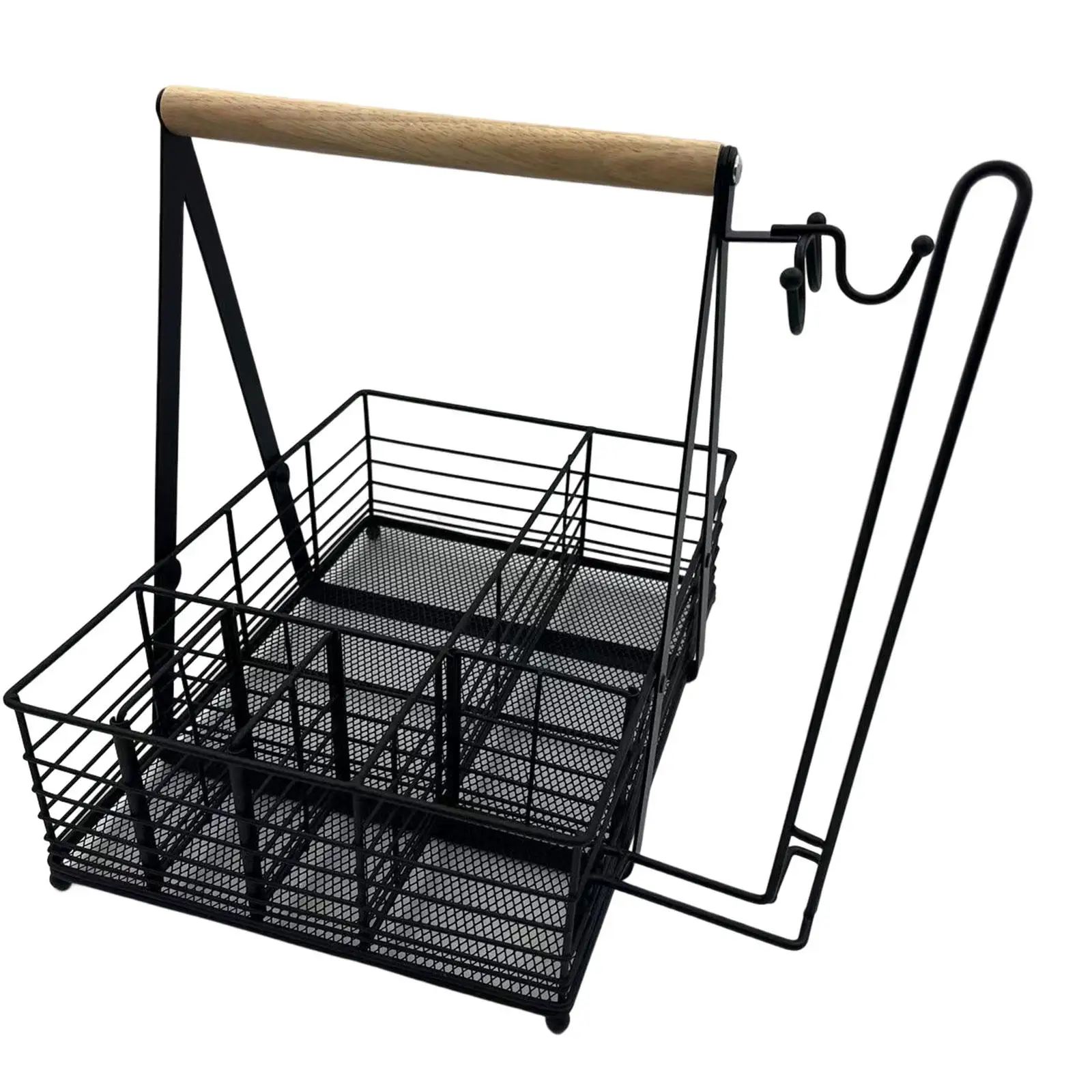 Picnic Condiment Caddy Barbecue Organizer Versatile Sturdy Construction Wood Handle for Storing Condiments, Plates, Tableware
Picnic Condiment Caddy Barbecue Organizer Versatile Sturdy Construction Wood Handle for Storing Condiments, Plates, Tableware