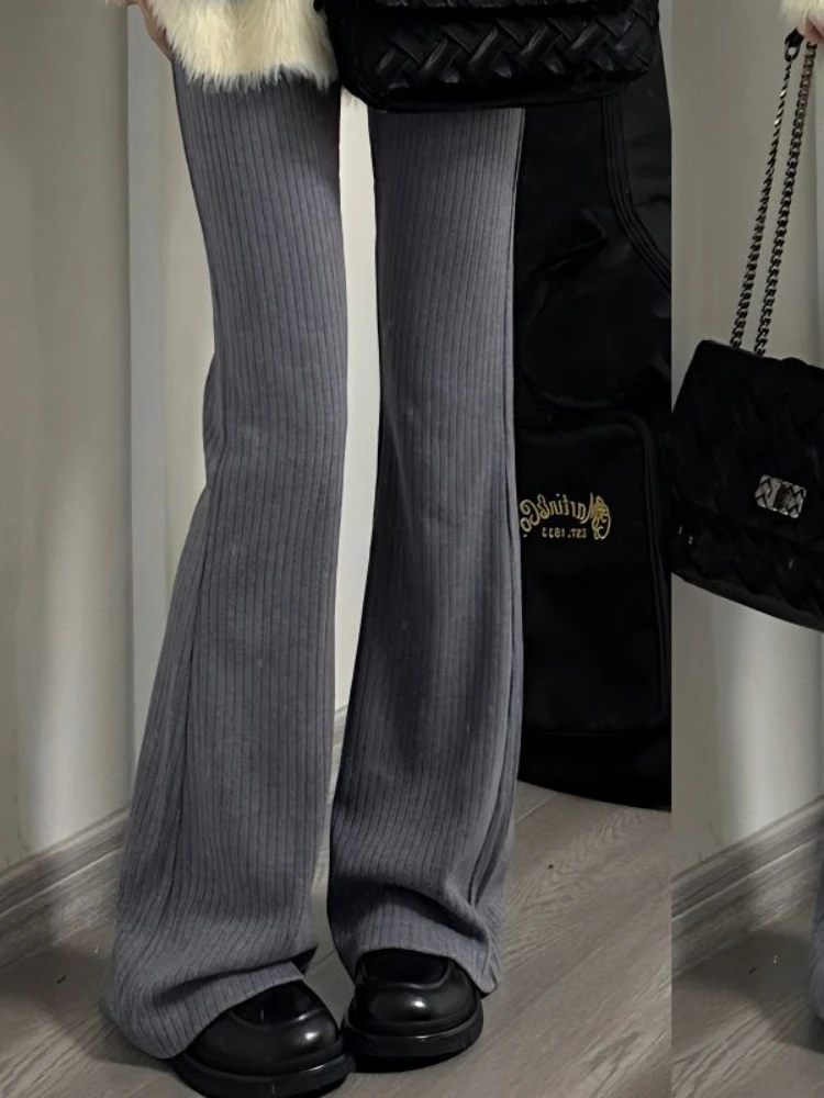 Deeptown Vintage Gray Flare Pants Women Harajuku Black High Waist Wide Leg Trousers Korean Slim Knit Full Pants Y2K Streetwear
Deeptown Vintage Gray Flare Pants Women Harajuku Black High Waist Wide Leg Trousers Korean Slim Knit Full Pants Y2K Streetwear