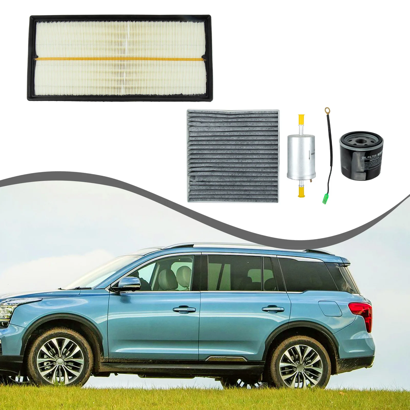 4Pcs Automobile Cabin Air Filter Oil Filter Fuel Filter Set Suitable For Trumpchi GAC GS8 2017-2020 Vehicle Direct Replacement
4Pcs Automobile Cabin Air Filter Oil Filter Fuel Filter Set Suitable For Trumpchi GAC GS8 2017-2020 Vehicle Direct Replacement