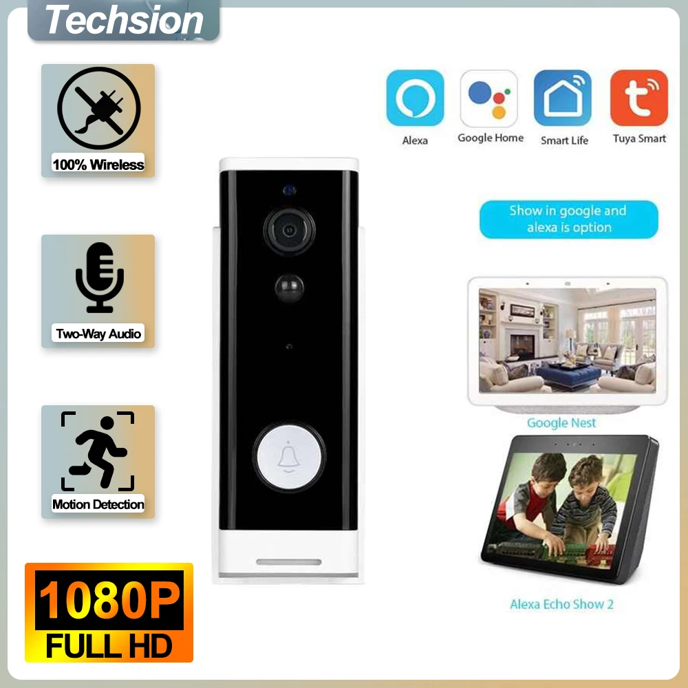 

Tuya Smart WiFi Video Doorbell Camera Visual Intercom With Chime Wireless Home Security Camera Night vision IP Door Bell Alexa