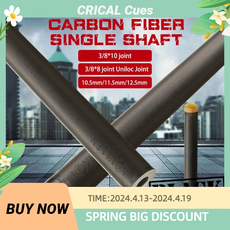 

NEW KONLLEN Carbon Fiber Forearm Billiard Pool Cue Stick Shaft 3/8*8 Radial 3/8*10 Uni-loc Joint Single Shaft 10.5/11.5/12.5mm