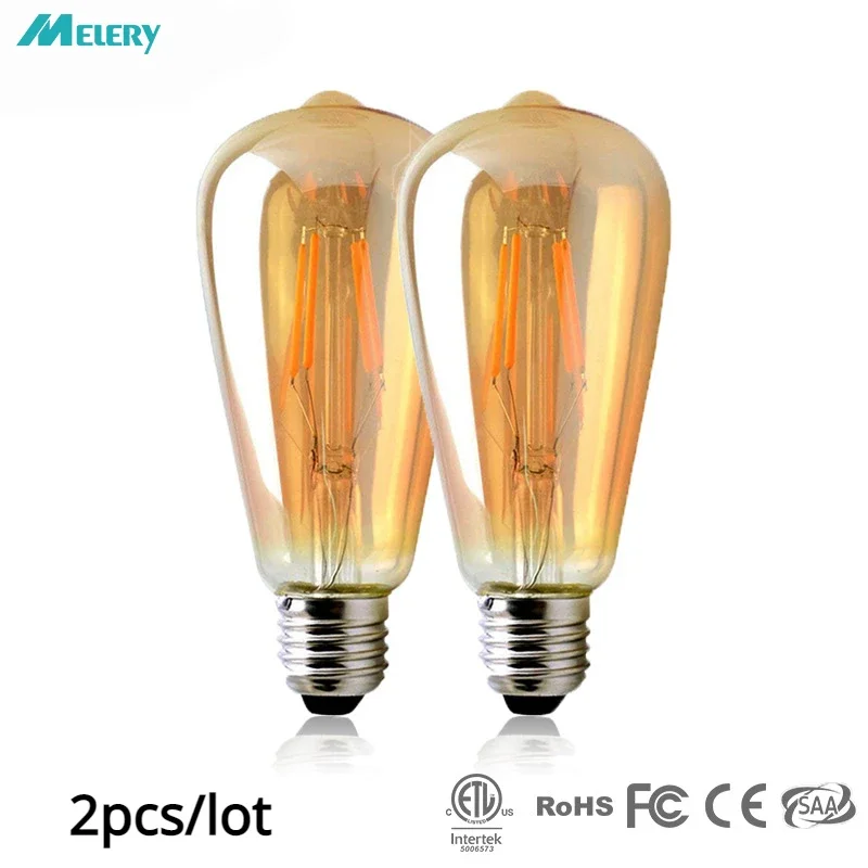 Glass LED Light Bulb ST64 E26 110V/E27 220V 360 Degree Wide Angle 4W Warm White 2700K Antique Vintage Style Energy Class A 2PACK
Glass LED Light Bulb ST64 E26 110V/E27 220V 360 Degree Wide Angle 4W Warm White 2700K Antique Vintage Style Energy Class A 2PACK