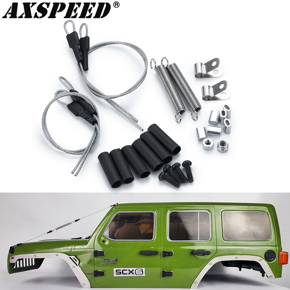 AXSPEED RC Car Steel Rope Set Dual Pull Steel Crossing Wire Spring Ring Rope Drawstring for 1/6 Axial SCX6 AXI05000 RC Crawler
AXSPEED RC Car Steel Rope Set Dual Pull Steel Crossing Wire Spring Ring Rope Drawstring for 1/6 Axial SCX6 AXI05000 RC Crawler