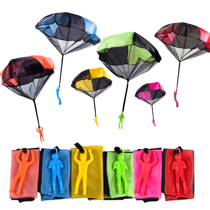 

1pcs Hand Throwing Parachute Kids Outdoor Funny Toys Game Play Toys for Children Fly Parachute Sport with Mini Soldier Toys