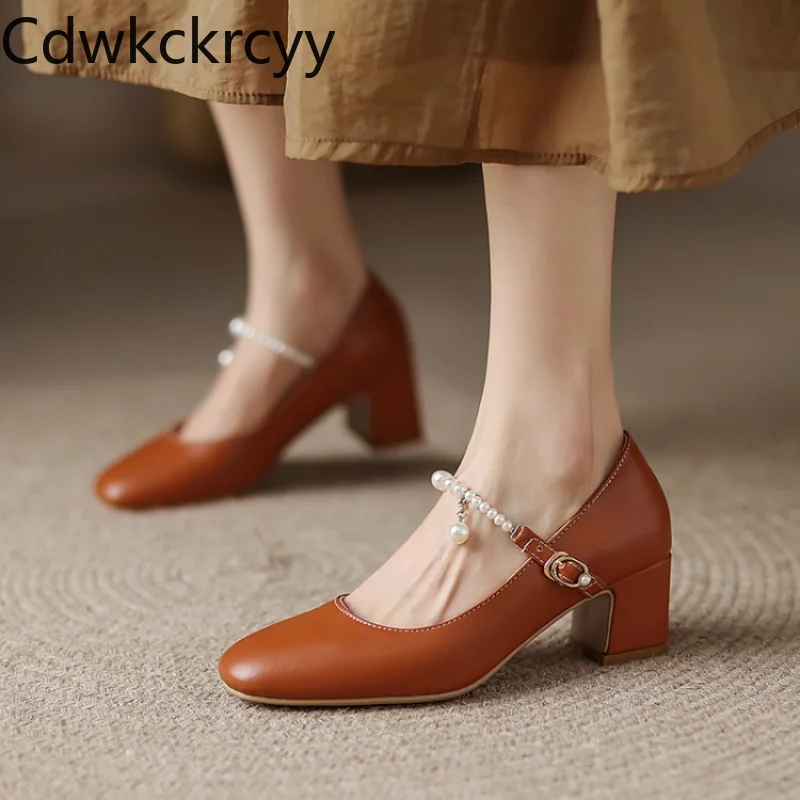 Spring Autumn New style fashion Square head high-heeled Women's Shoes Shallow mouth Buckle grace Pearl Thick heel Women Shoes
Spring Autumn New style fashion Square head high-heeled Women's Shoes Shallow mouth Buckle grace Pearl Thick heel Women Shoes